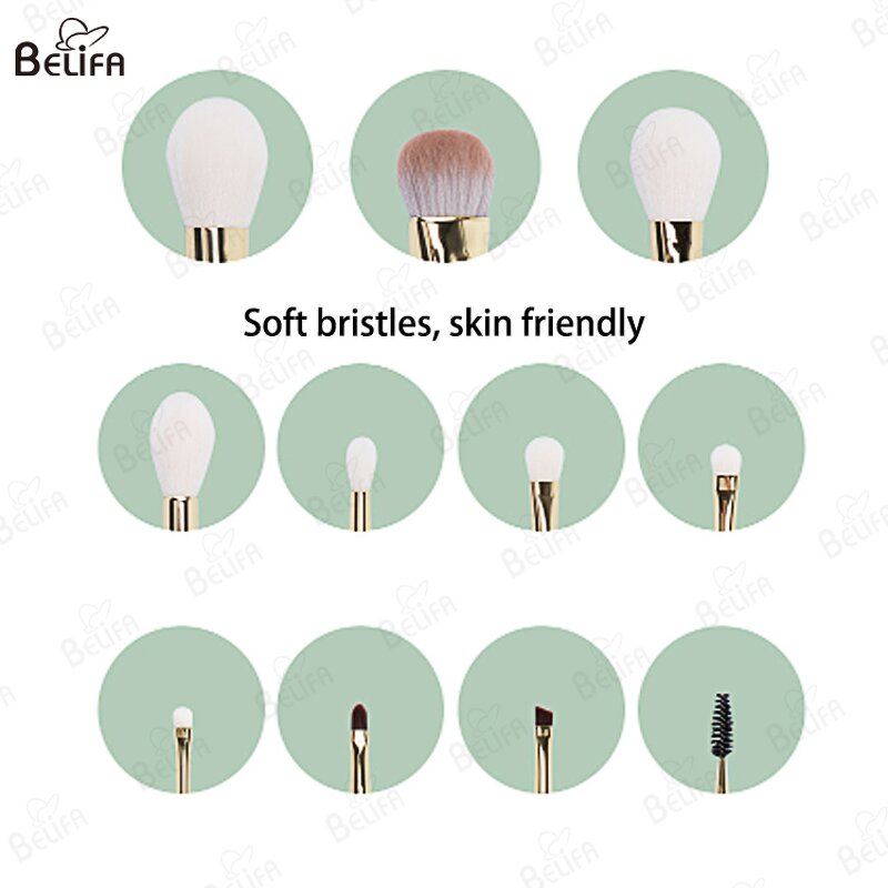 Makeup Brush Set Manufacturer - Wholesale 10 Pcs Crystal Goat Synthetic Hair Set