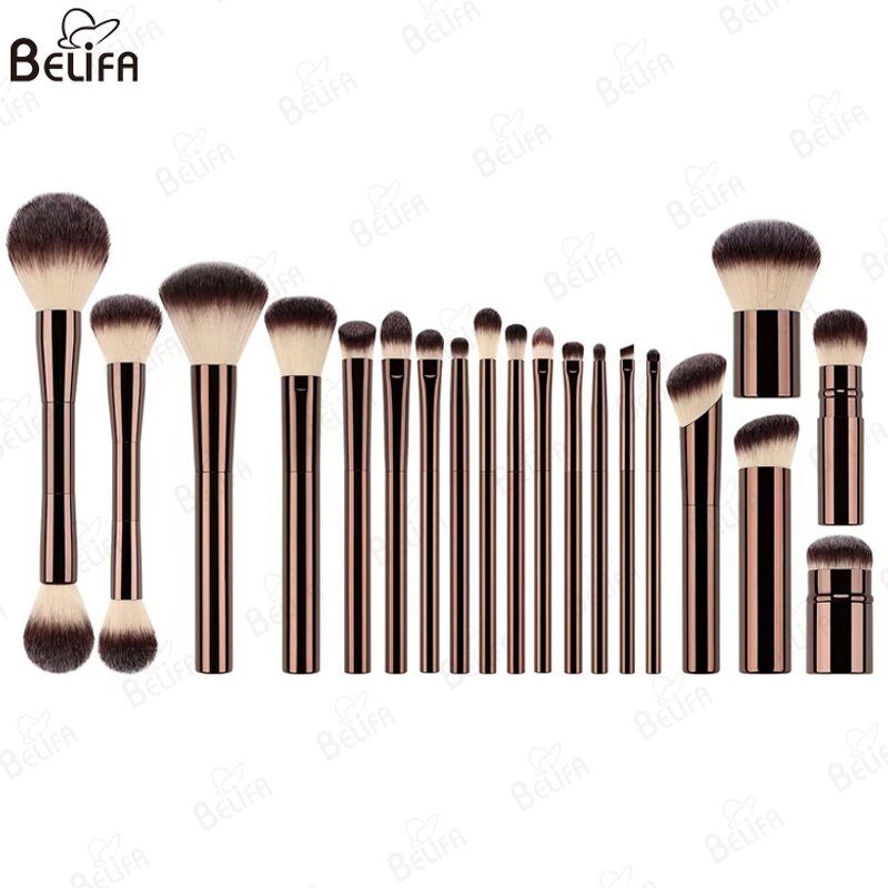 Makeup Brush Set Manufacturer - OEM Custom 20Pcs Cruelty Free Aluminium Handle