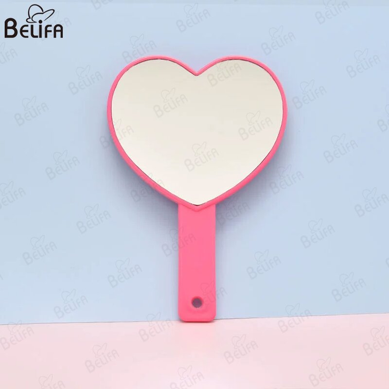 Makeup Mirror Manufacturer - OEM Custom Plastic Heart Shape with Handle