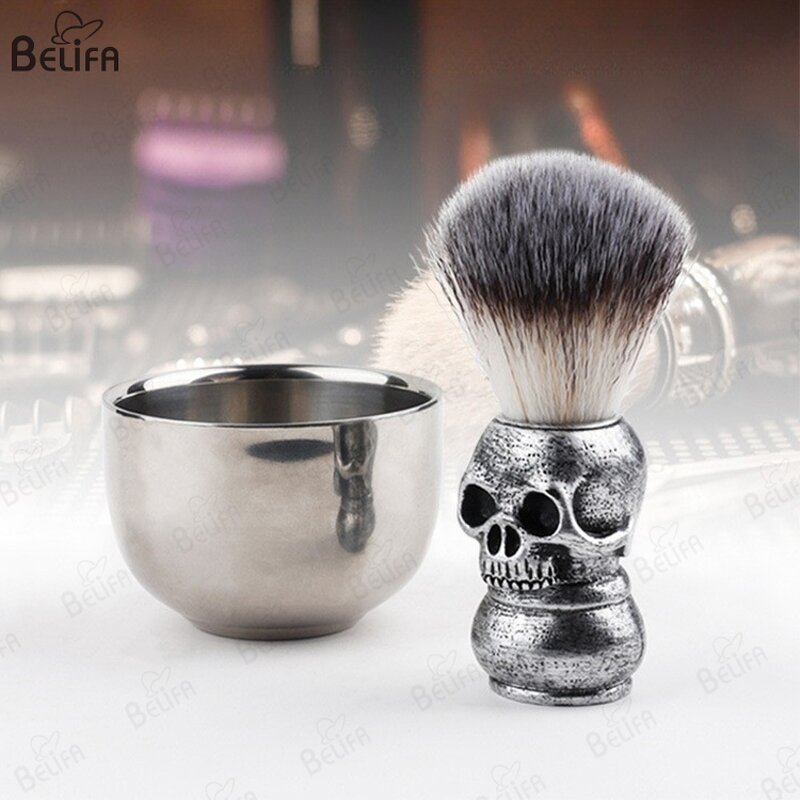 Shaving Brush Manufacturer - OEM/ODM Vintage Facial Clean 3D Skull with Bowl