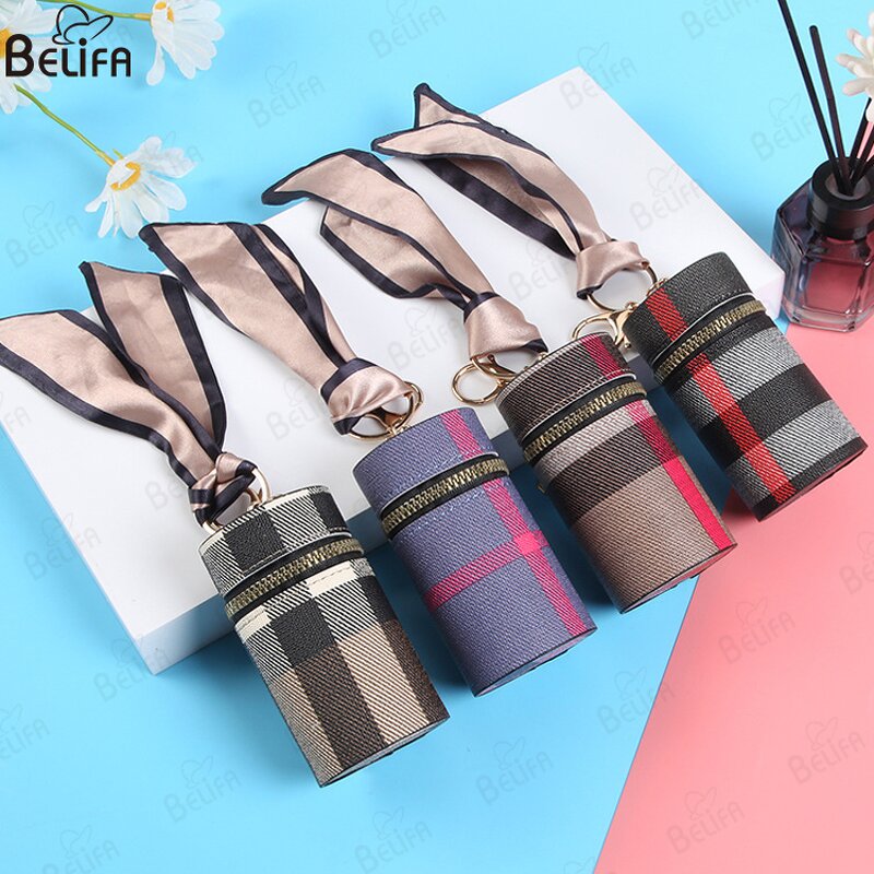 Lipstick Holder Bag Manufacturer - OEM/ODM New Designer Leather Keychain Cylinder