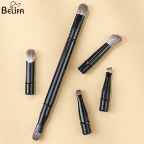 Eye Brush Set Manufacturer - OEM/ODM 6pcs Black Blending Blush Double-sided