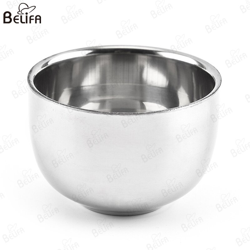 Shaving Bowl Set Manufacturer - OEM/ODM New Silver Stainless Aluminum Handle Stand