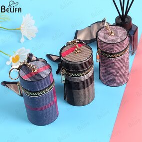 Lipstick Case Manufacturer - Wholesale Vintage Travel Mini PU Leather Keychain