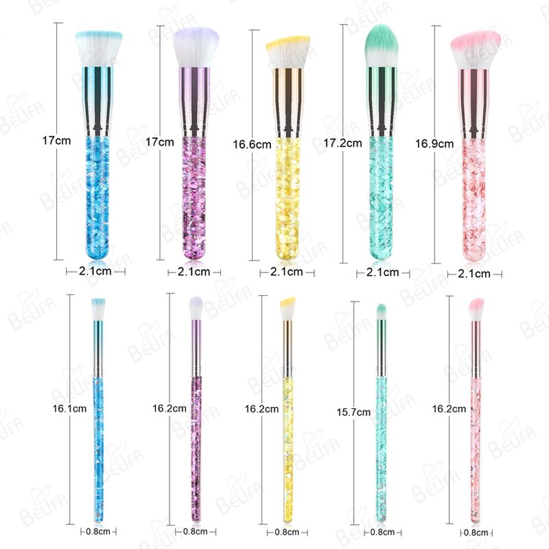 Makeup Brush Set Manufacturer - OEM Custom 10pcs Colorful Rainbow Beauty Brush