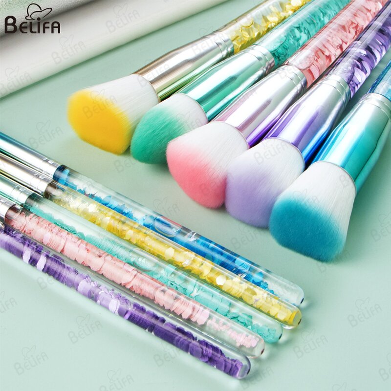 Makeup Brush Set Manufacturer - OEM Custom 10 Pcs Colorful Quicksand Crystal