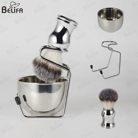 Shaving Brush Set Manufacturer - OEM/ODM Barber Vegan Grooming Stainless Steel