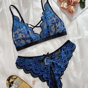 Vintage Lingerie Set Supplier - OEM Pink Floral Lace Lingerie