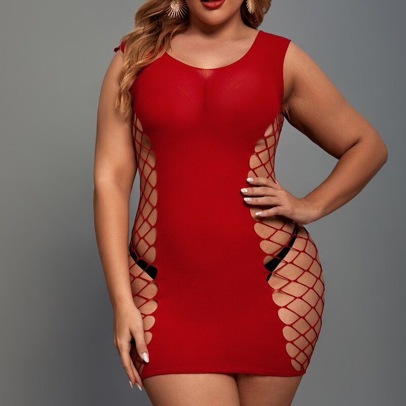 Fishnet Bodysuit Manufacturer - OEM Plus Size Mini Dress