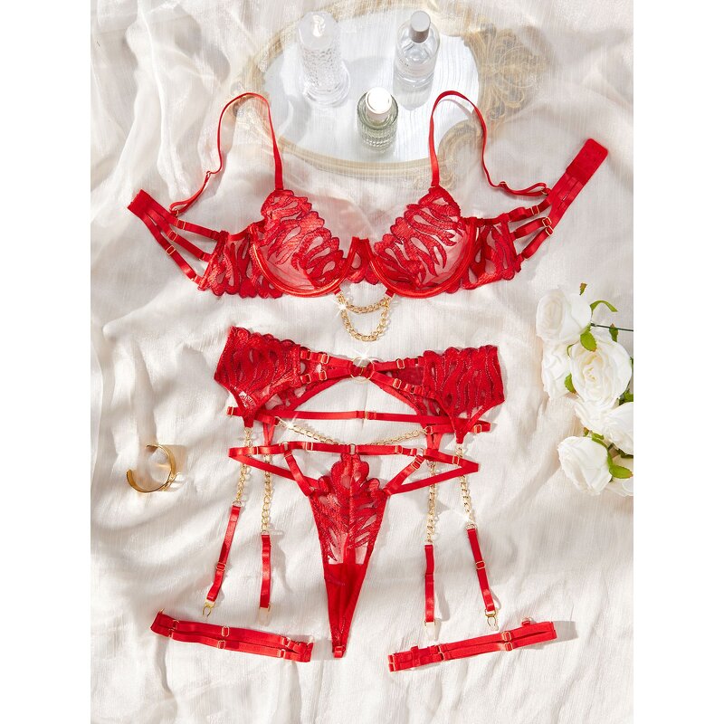 Half Cup Lace Lingerie Supplier - OEM Erotic Bra Sets