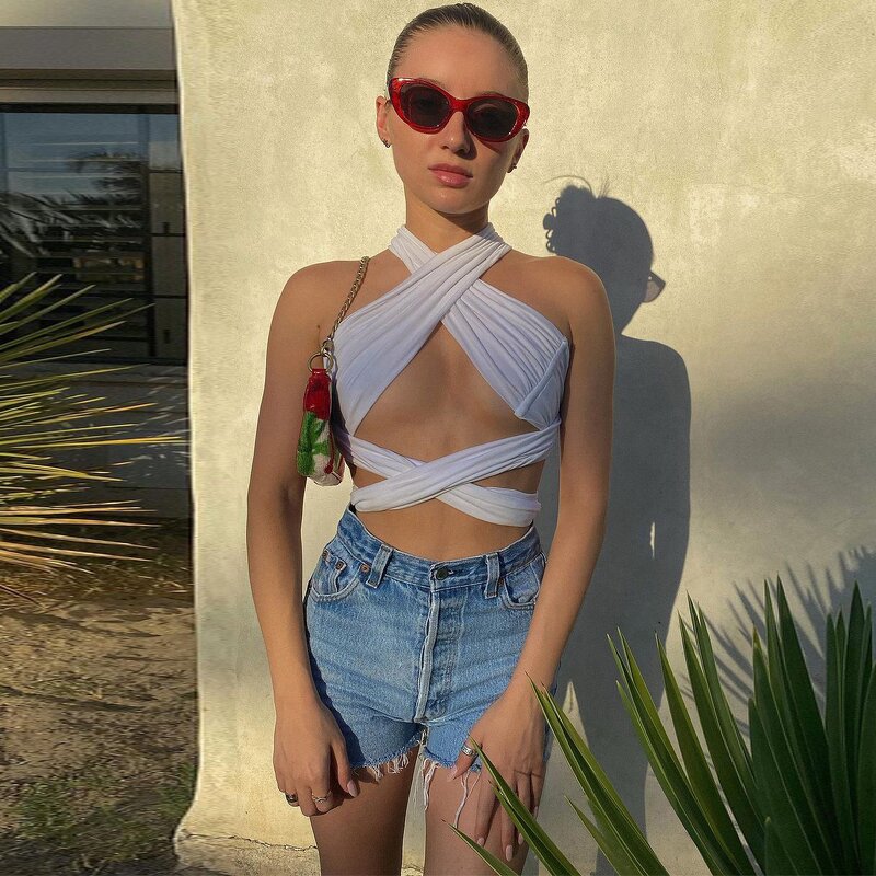 Tank Top Factory - OEM Halter Bandage Crop Top