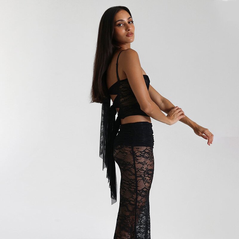 Two-Piece Dress Supplier - OEM See-Through Halter Dress