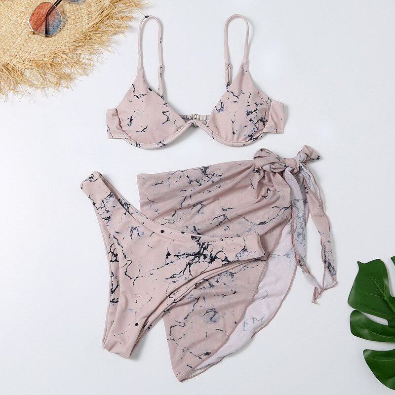Printed Swimsuit Factory - OEM Three-Piece Bikini