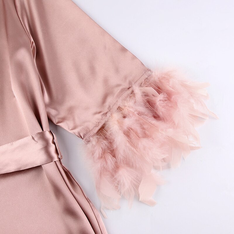 Feather Bathrobe Supplier - OEM Bridesmaid Robe