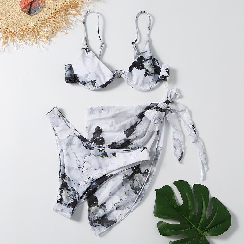 Printed Swimsuit Factory - OEM Three-Piece Bikini
