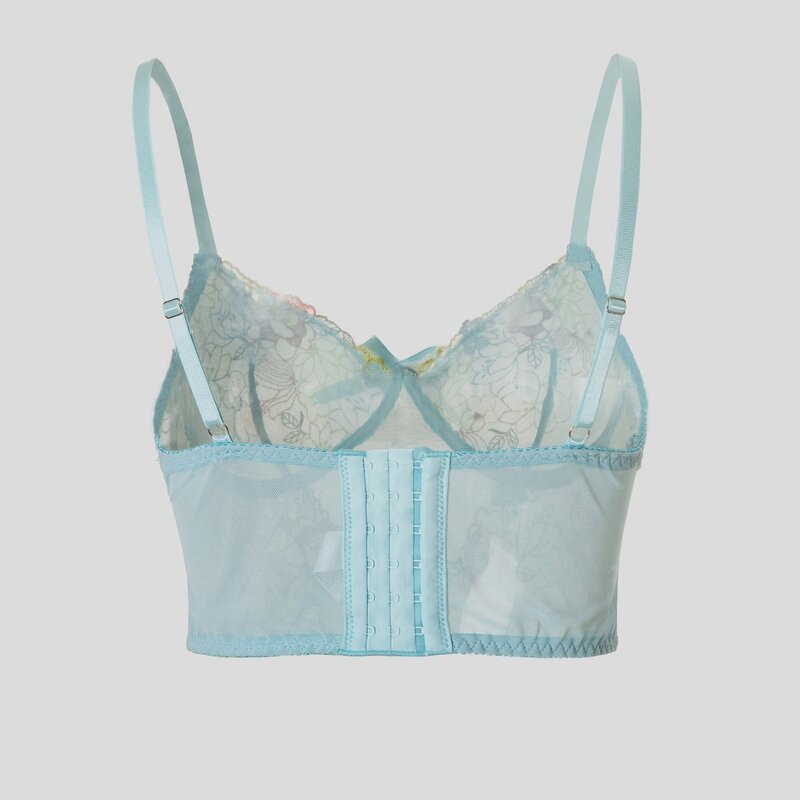 Sheer Bustier Camisole Supplier - OEM Embroidered Mesh Top