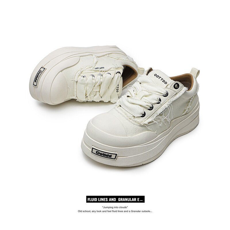 Skate Shoes Manufacturer - OEM/ODM 2025 New Trendy Chunky Casual White