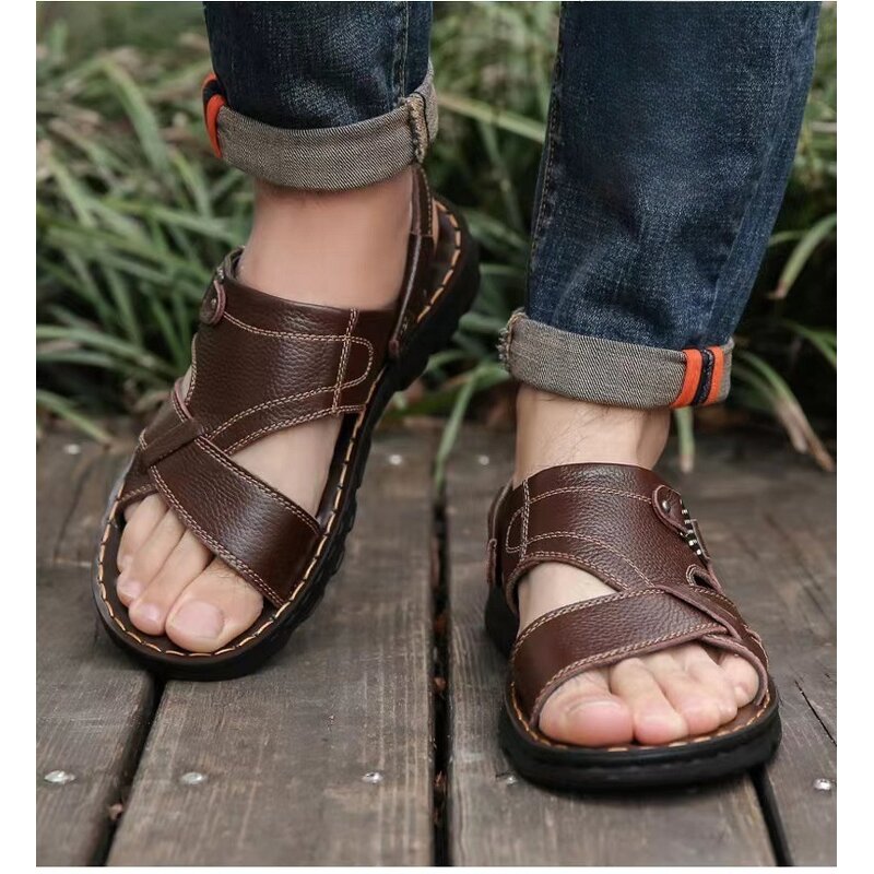 Leather Sandals Manufacturer - OEM/ODM 2025 Trendy Casual Genuine Large Size