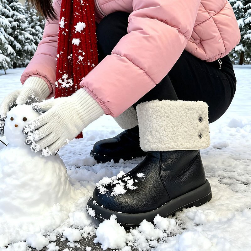 Women's Snow Boots Manufacturer - OEM Custom Winter Warm Plush Thick Sole