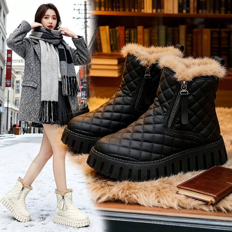 Women's Snow Boots Manufacturer - OEM Custom Winter Warm Plush Thick Sole