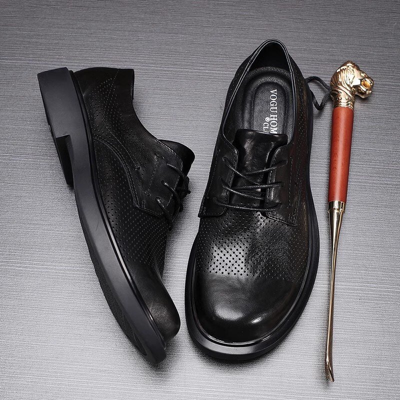 Leather Derby Shoes Manufacturer - OEM/ODM Genuine Cowhide Lace up Summer