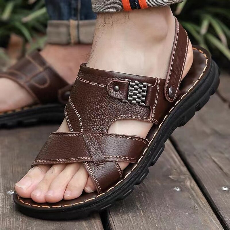 Leather Sandals Manufacturer - OEM/ODM 2025 Trendy Casual Genuine Large Size