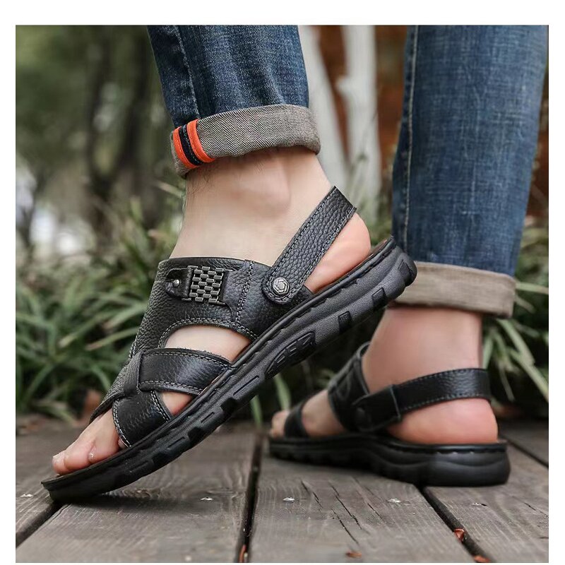 Leather Sandals Manufacturer - OEM/ODM 2025 Trendy Casual Genuine Large Size