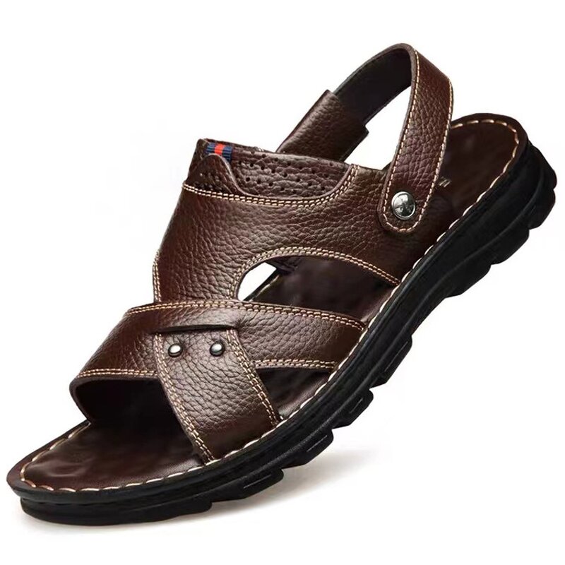 Leather Sandals Manufacturer - OEM/ODM 2025 Trendy Genuine Cowhide Summer