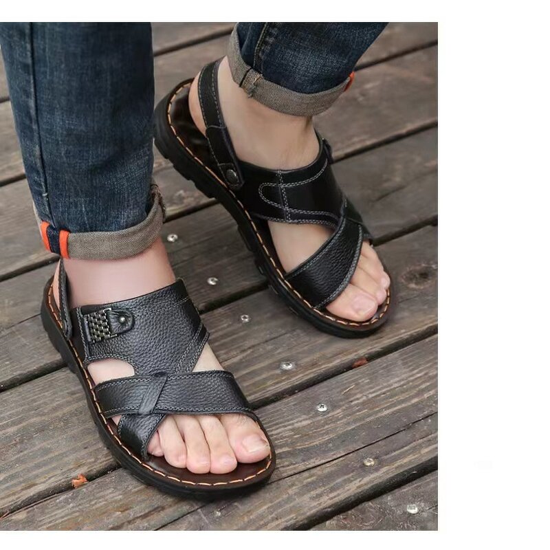 Leather Sandals Manufacturer - OEM/ODM 2025 Trendy Casual Genuine Large Size