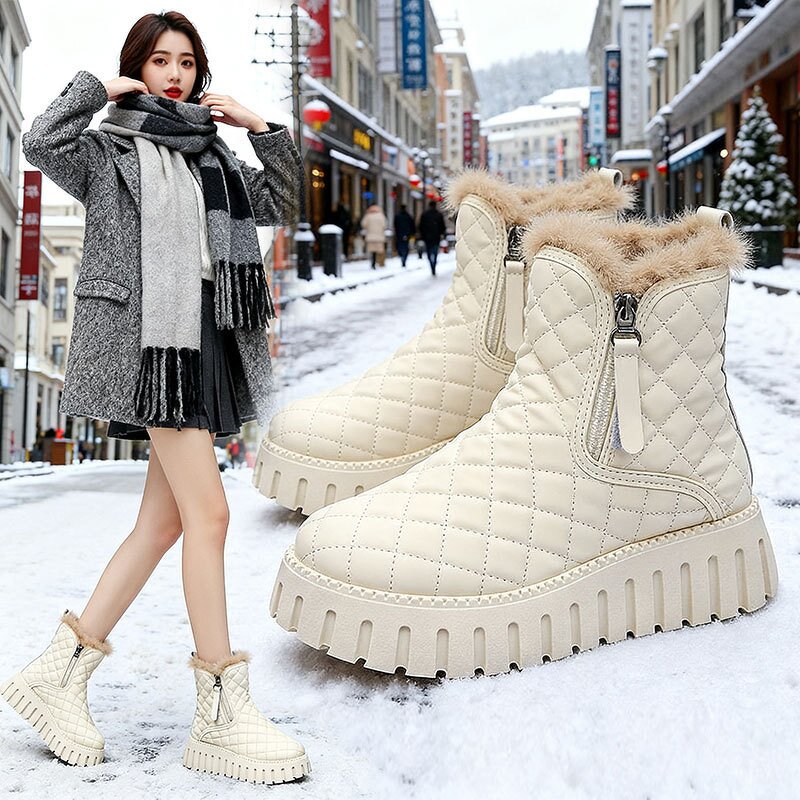 Women's Snow Boots Manufacturer - OEM Custom Winter Warm Plush Thick Sole