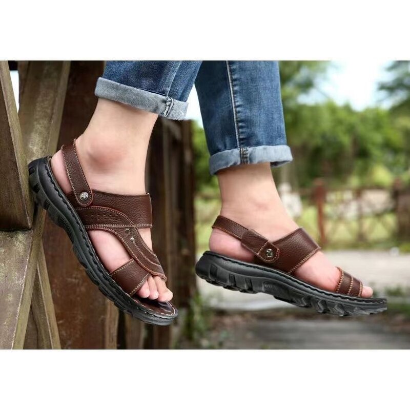 Leather Sandals Manufacturer - OEM/ODM 2025 Trendy Genuine Cowhide Summer
