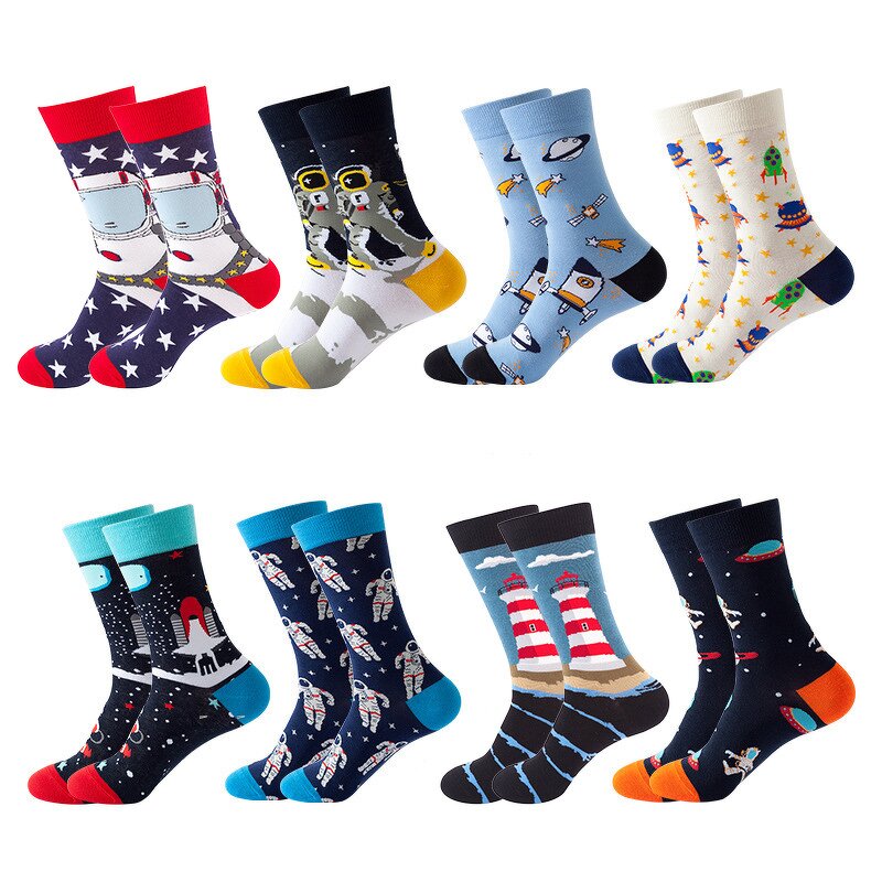 Unisex Socks Manufacturer - OEM Custom Universe Airship Design Cotton