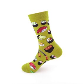 Unisex Socks Manufacturer - OEM Custom Sushi Design Cotton Crew