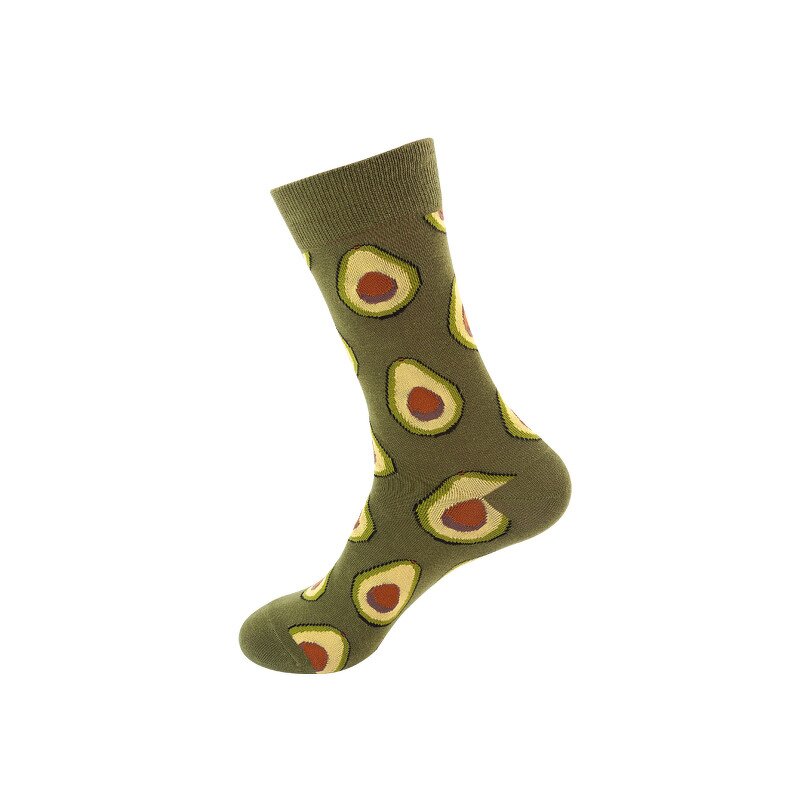 Unisex Socks Manufacturer - OEM Custom Avocado Design Cotton Crew