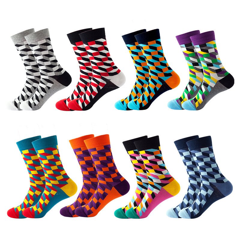 Unisex Socks Manufacturer - OEM Custom Multicolored Design Cotton Crew
