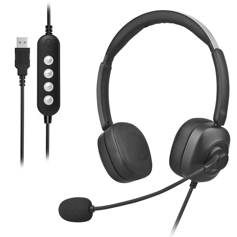 Metal Headband Telephone Headset Supplier - USB ENC Noise Cancellation Binaural