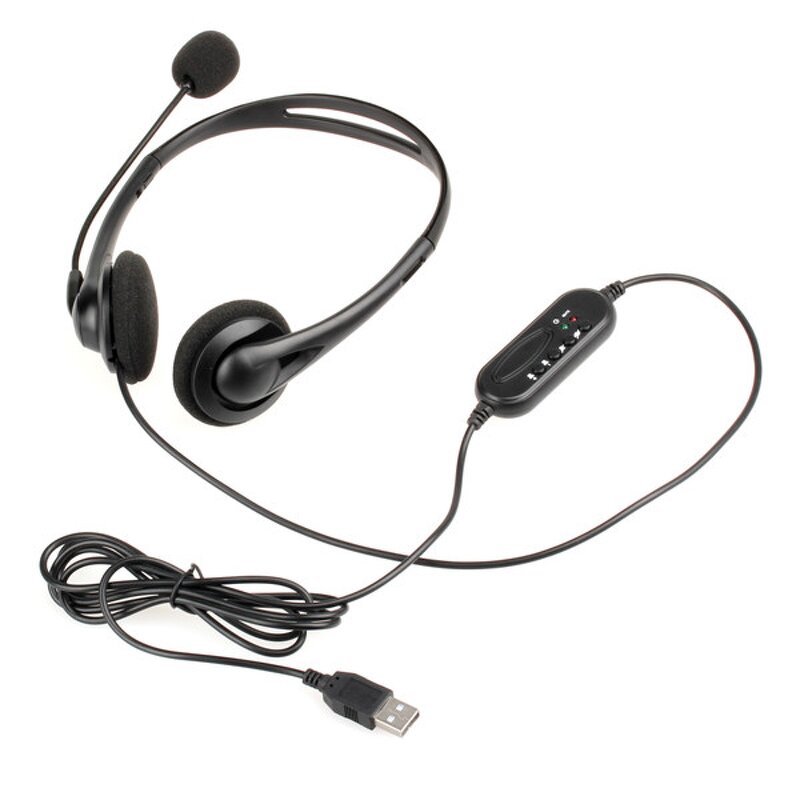 USB Telephone Headset Factory - Binaural Call Center with Mic & Volume Control