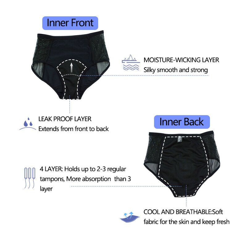Women's Period Underwear Manufacturer - OEM/ODM Cotton 4 Layer Post
