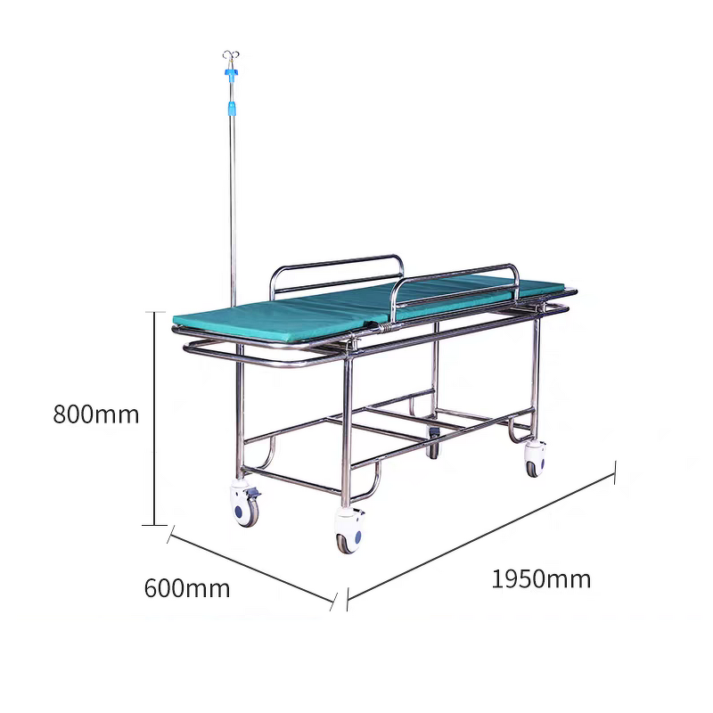 Stainless Steel Hospital Trolley Factory - Foldable Handcart Emergency Cart