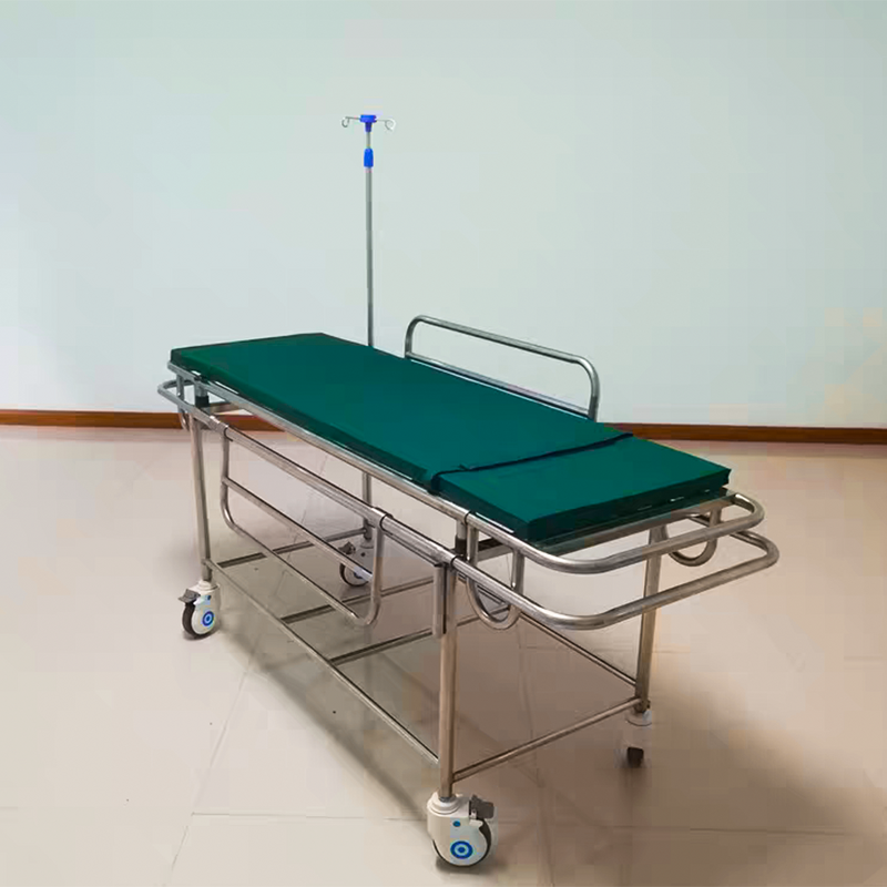 Stainless Steel Hospital Trolley Factory - Foldable Handcart Emergency Cart