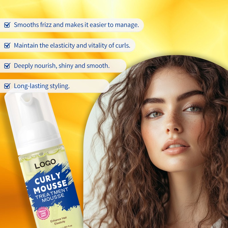 Private Label 50ML Custom Care Frizzy Enhance Hair Elasticity Deep Nourishing Curly Mousse