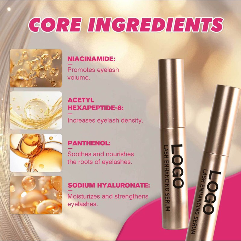 Custom Private Label Fast Natural Lash Enhancing Serum for Eyelash Growth