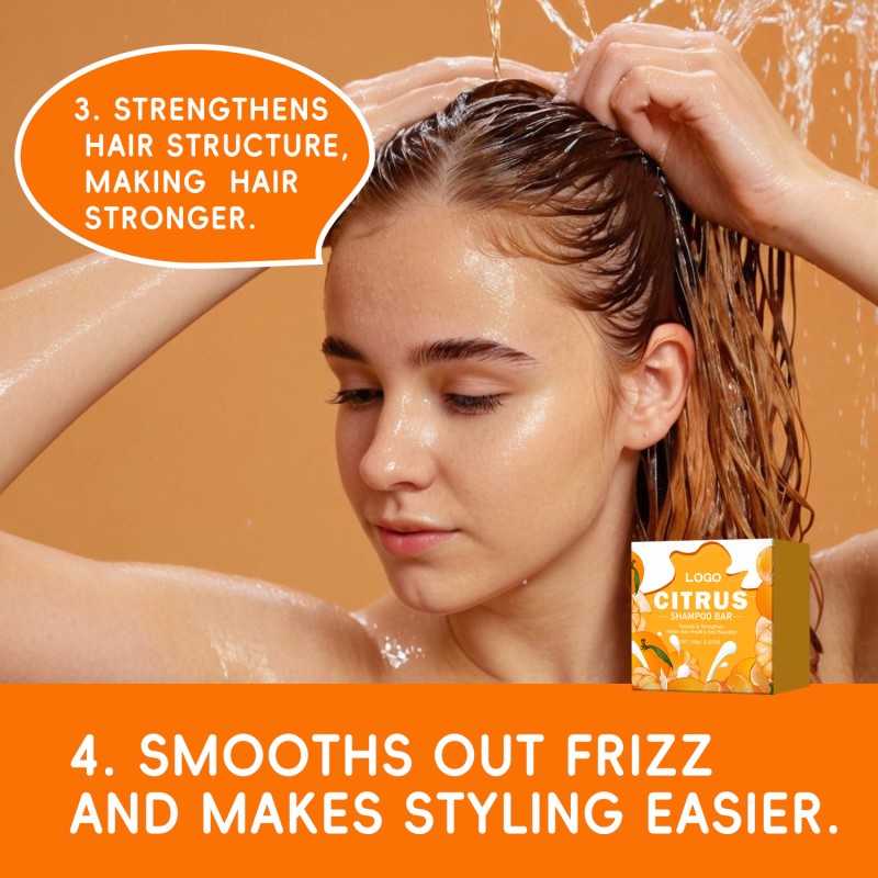 Eco Friendly Custom Natural Ingredient Controls Oil Citrus Shampoo Solid bar for Hair
