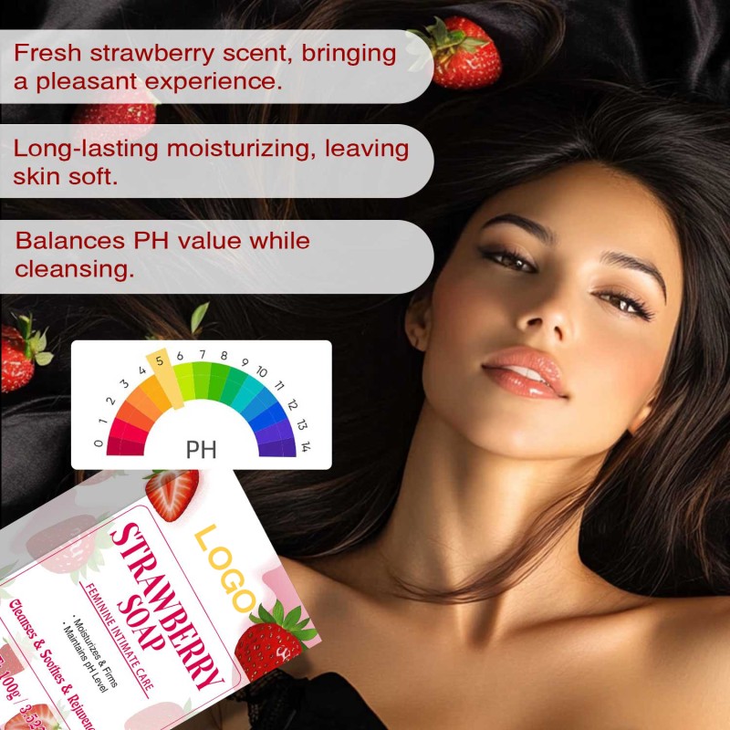Private Label Cleaning Moisturizing Soothing Natural Bath 100g pink Strawberry Soap bar