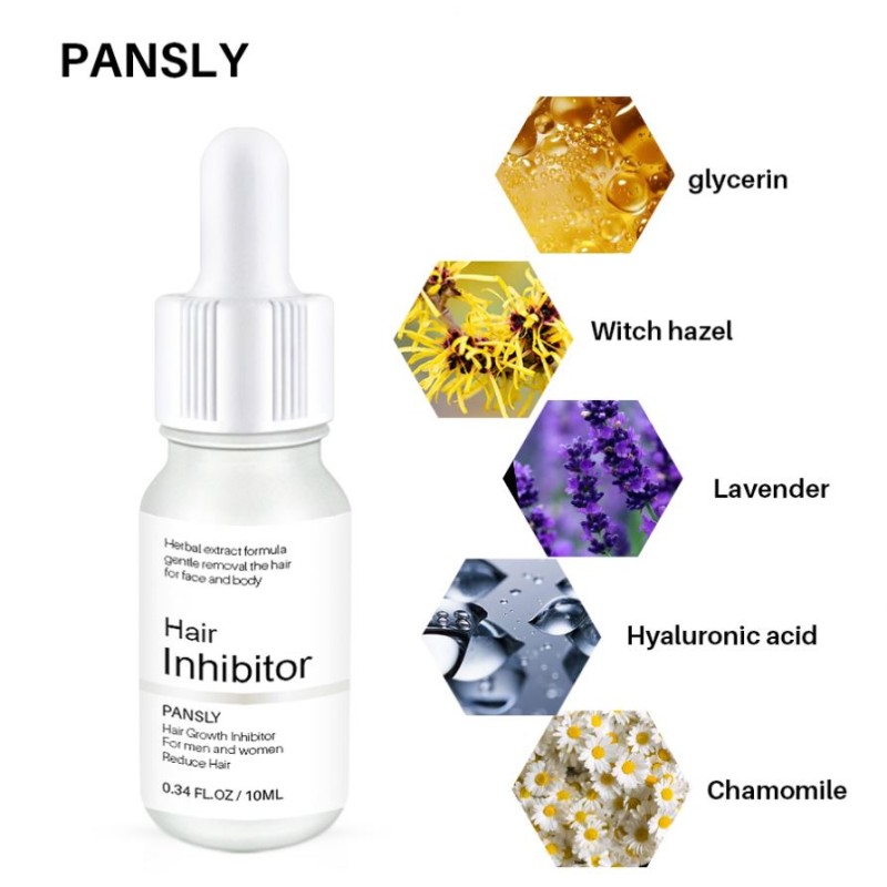 Pansly Custom 30 Days Powerful Permanent Body Hair Removal Serum Liquid Hair Inhibitor for Face Target Area Main Glycerin