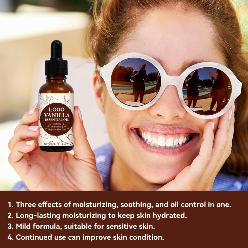 Bulk 30ML Brighten Skin Tone Moisturizing 100% Natural Aloe Barbadensis Leaf Extract Vanilla Fragrance Skin Essential Oil