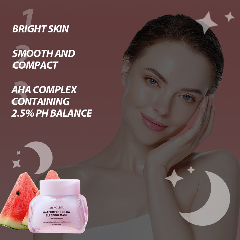 Face Care Glowing Skin Watermelon Glow Mask Exfoliation and Moisturizing PH-Balanced AHA Night Repair Mask Cream
