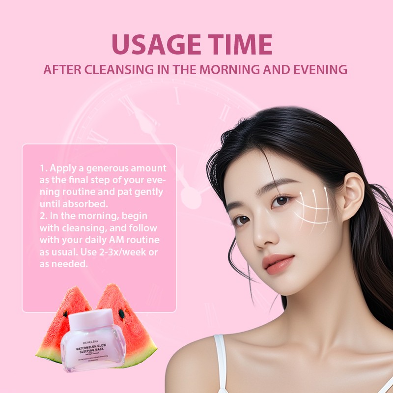 Face Care Glowing Skin Watermelon Glow Mask Exfoliation and Moisturizing PH-Balanced AHA Night Repair Mask Cream