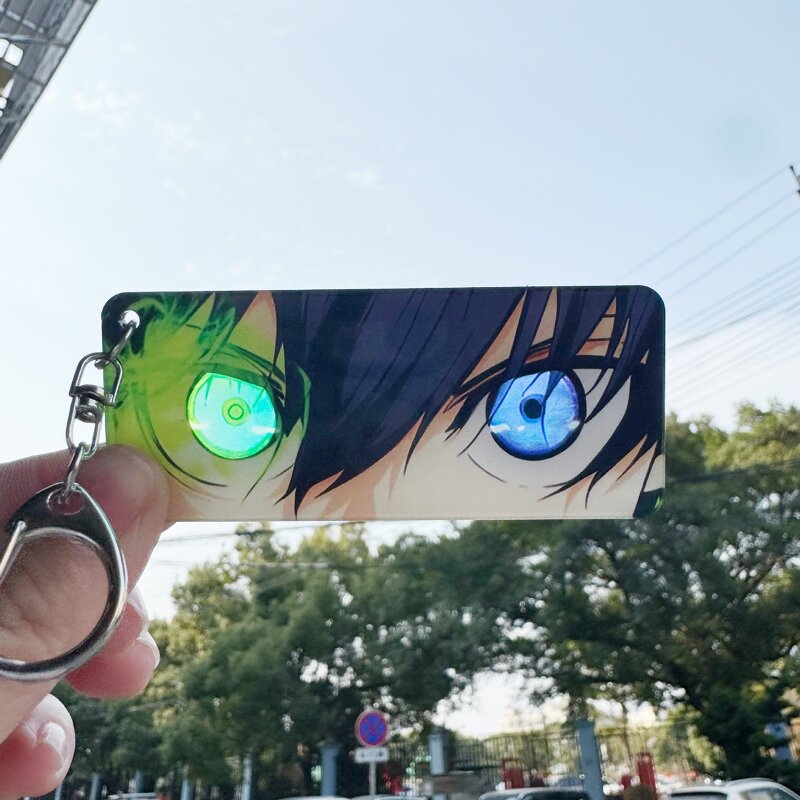 Acrylic Keychain Manufacturer - OEM/ODM Cartoon Eye Strip Blue Lock