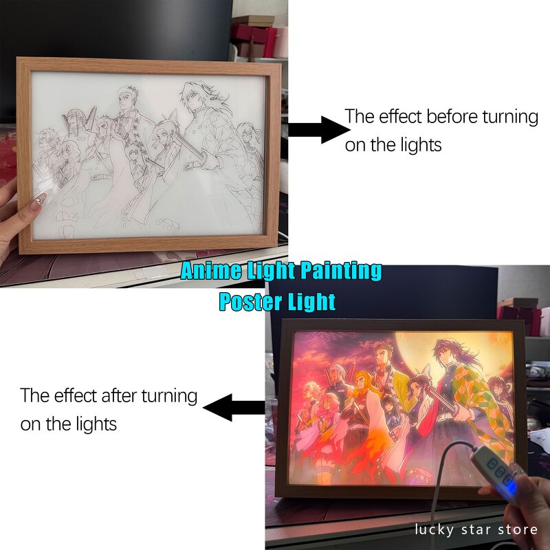 Anime Poster Manufacturer - OEM/ODM Creative Luffy Zoro Light Painting